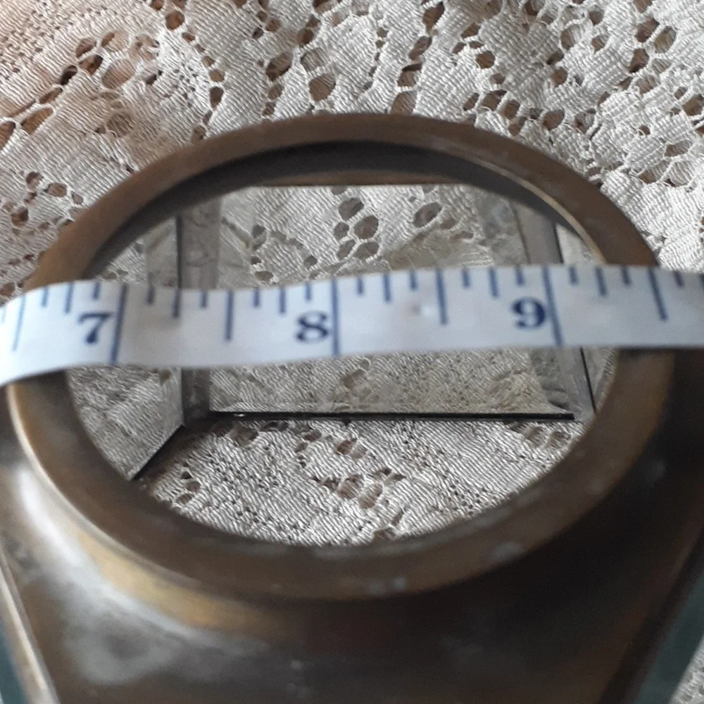 Vintage beveled glass and brass light globe
